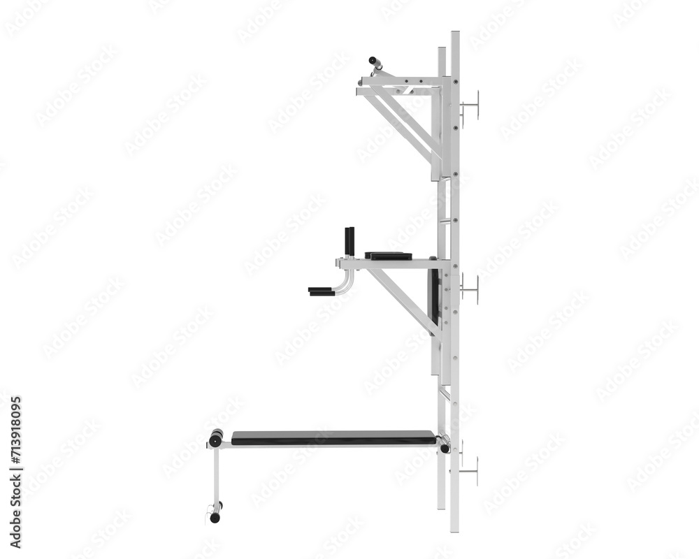 Traction gym equipment isolated on background. 3d rendering - illustration Traction gym equipment isolated on background. 3d rendering - illustration