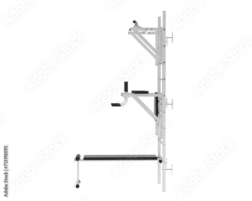 Traction gym equipment isolated on background. 3d rendering - illustration