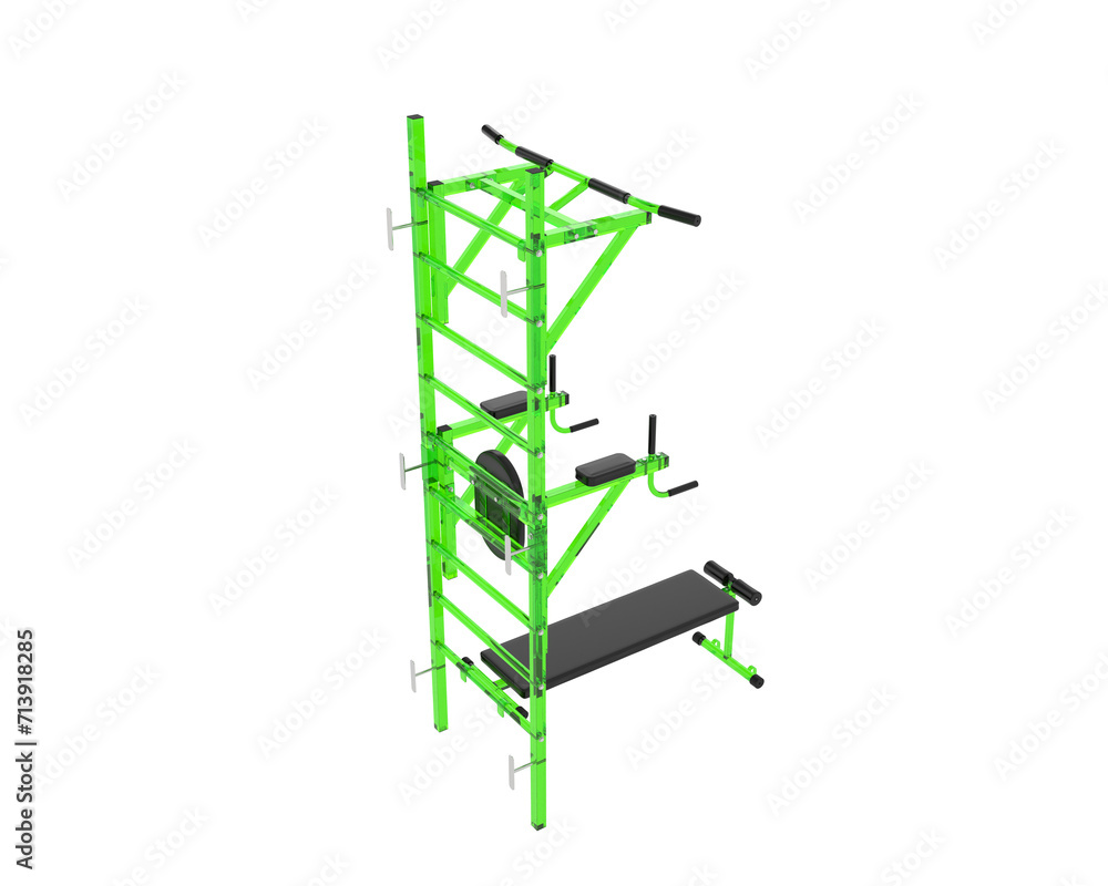 Traction gym equipment isolated on background. 3d rendering - illustration Traction gym equipment isolated on background. 3d rendering - illustration