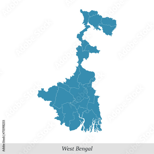 map of West Bengal is a state of India with districts