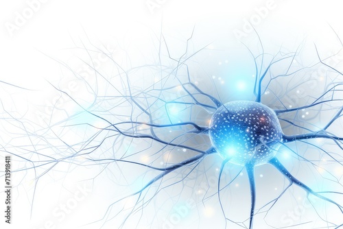 Neuronal network neurons  brain synapses connections to Peripheral Nervous System  PNS . Colorful fractal lightning brain light vivid neurons communicating via neurotransmitter in humans brain network