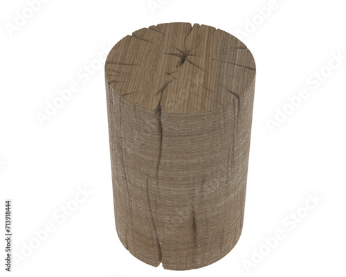 Tree trunk isolated on background. 3d rendering - illustration