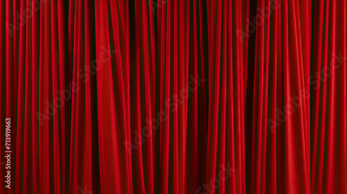 red velvet curtains, red curtain with the image of a movie theater or stage photo