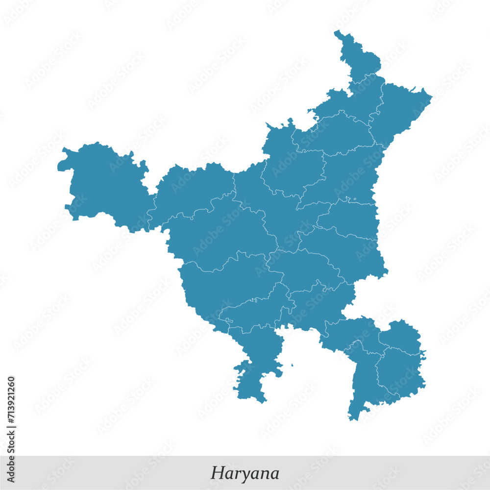 map of Haryana is a state of India with districts