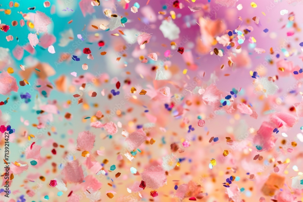 vibrant and colorful scene of confetti floating in the air vibrant and colorful scene of confetti floating in the air