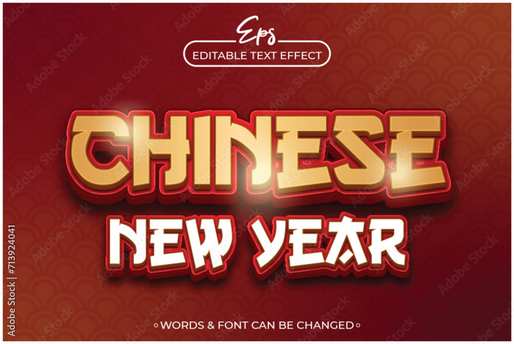 Chinese new year editable text effect template Chinese new year editable text effect template