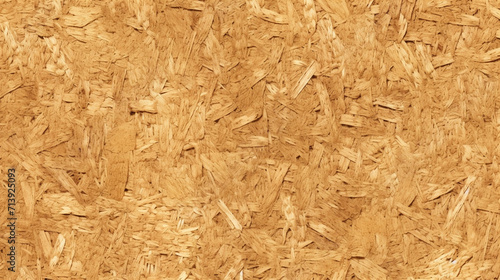 Seamless compressed wood particle board background texture. Tileable light brown pressed redwood, pine or oak fiberboard, plywood or OSB Oriented strand board backdrop pattern, generative AI photo