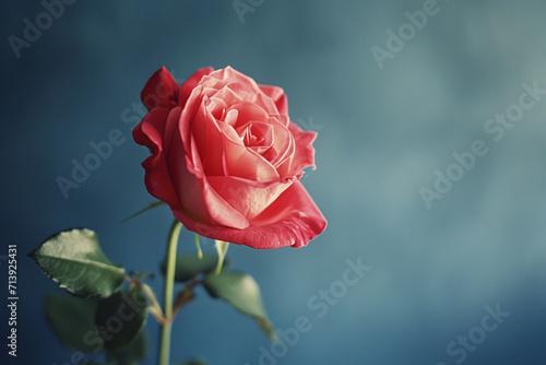 Solitary Pink Rose in Soft Natural Light
