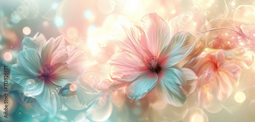 abstract background with flowers generated by AI