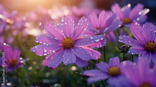 close up of purple flower created with Generative Ai