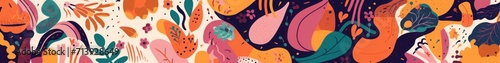 Decorative abstract collection with colorful doodles. Hand-drawn modern illustration, Generative AI 