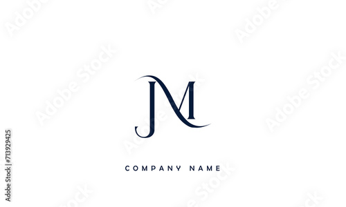 JM, MJ, J, M Abstract Letters Logo Monogram