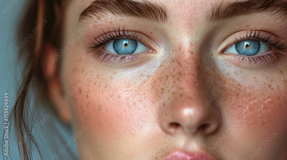 Beauty portrait of female face with natural skin Beauty portrait of female face with natural skin