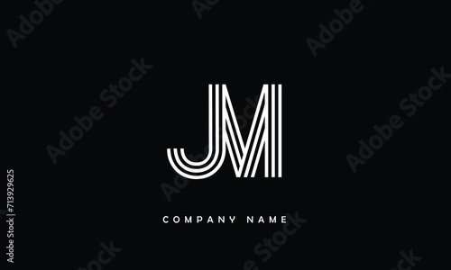 JM, MJ, J, M Abstract Letters Logo Monogram