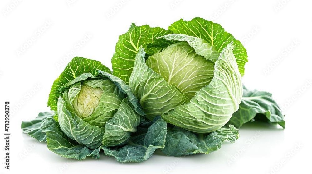 Fototapeta premium Cabbage on isolated white background.