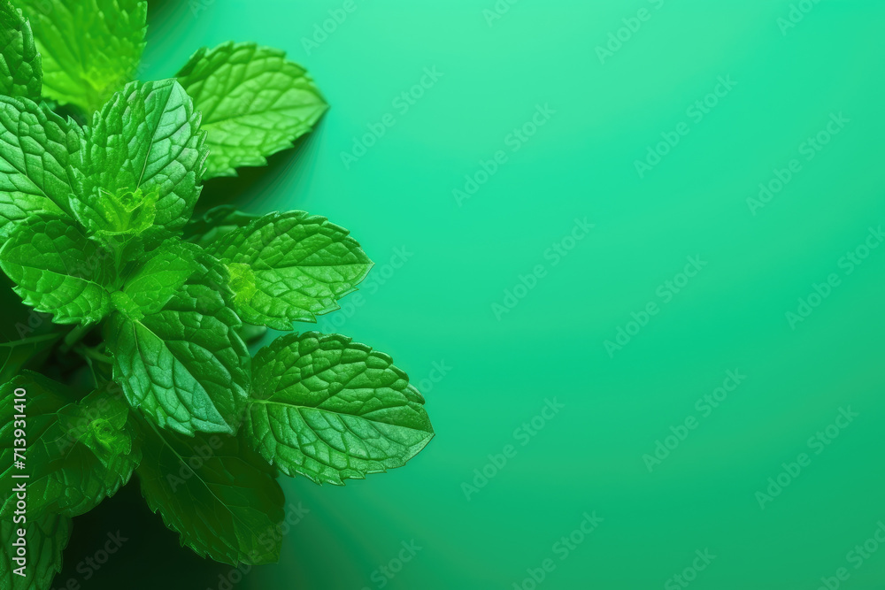 Mint, mint green empty text space isolated background Mint, mint green empty text space isolated background