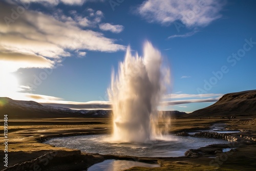 Photographie geyser in park national park