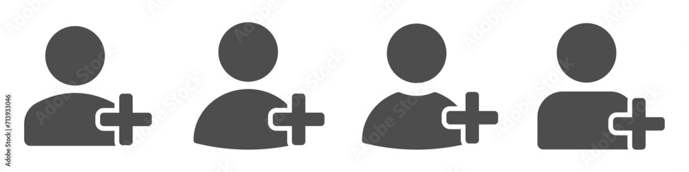 Add user flat vector icon designs collection Add user flat vector icon designs collection