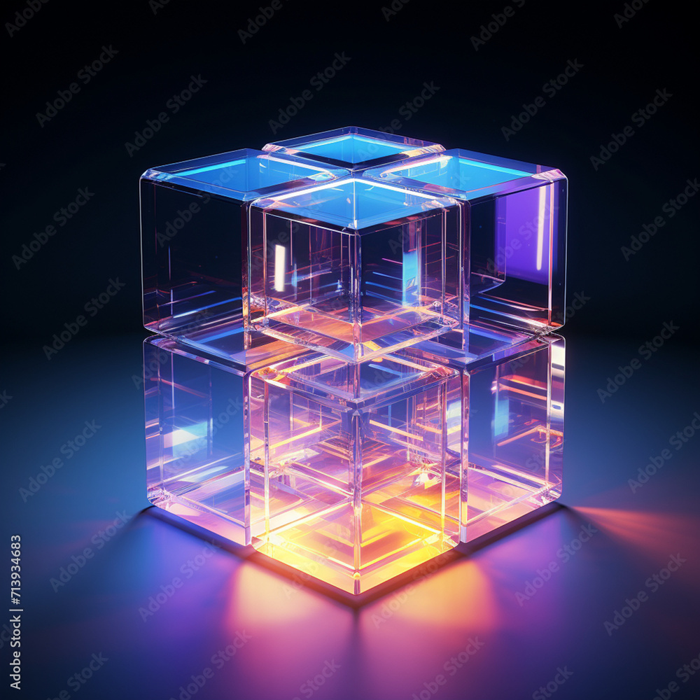 3d render of a cube created with a Generative Ai 3d render of a cube created with a Generative Ai