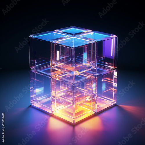 3d render of a cube created with a Generative Ai