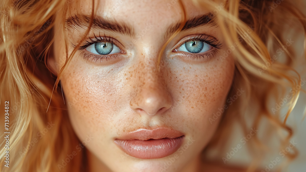 Nahaufnahmeporträt einer schönen Frau mit tollen Augen Nahaufnahmeporträt einer schönen Frau mit tollen Augen
