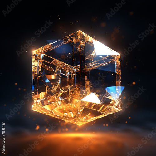 3d render of a cube created with a Generative Ai