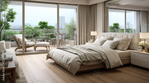 3D rendering bed room, so comfortable.