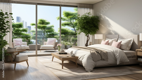 3D rendering bed room, so comfortable. © MMAJID