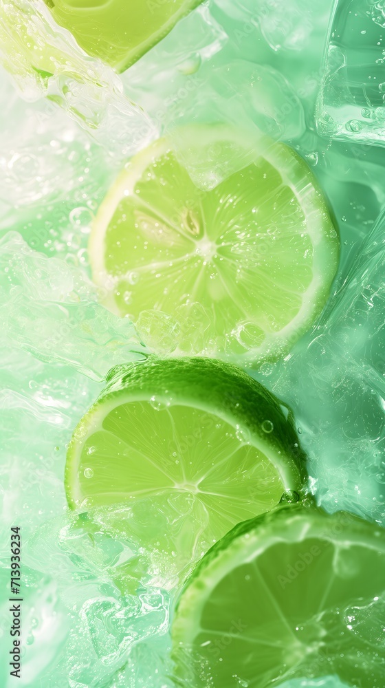 lime pieces in water and ice, refreshing lime juice
lime pieces in water and ice, refreshing lime juice