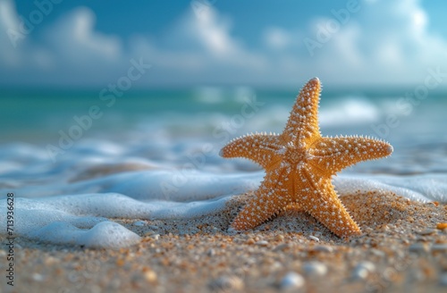 a starfish on sand on the beach © KRIS