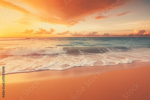 Summer Mood - Tranquil & Relaxing Caribbean Beach Sunset with Golden Glows & Cloudy Atmosphere