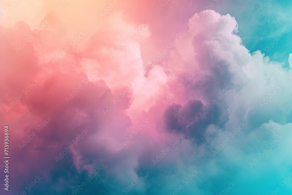beautiful colorful valentine day heart in the clouds as abstract background,