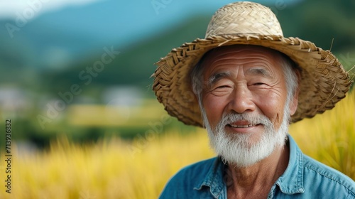 elderly Chinese peasants with field
