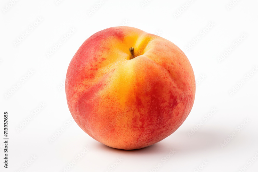 One peach fruit, isolated white background One peach fruit, isolated white background
