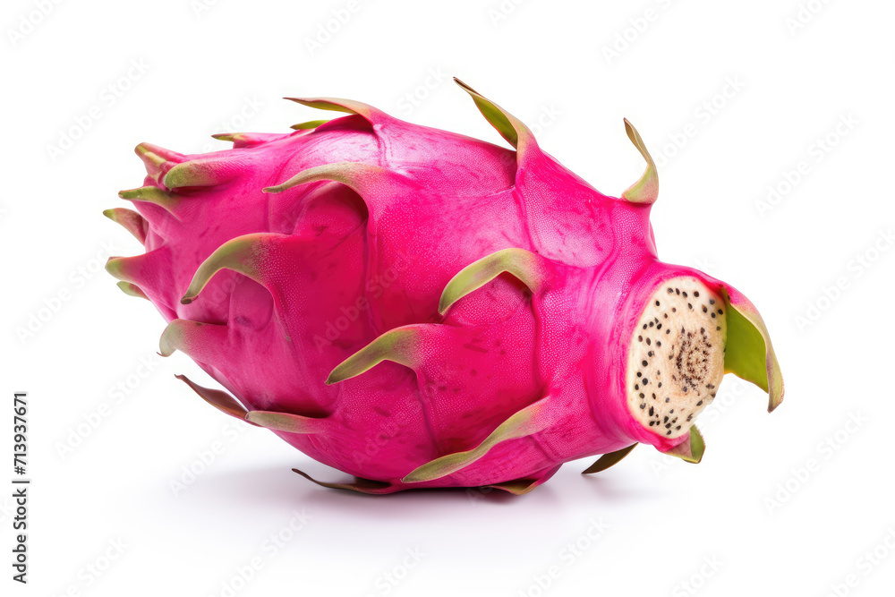 One pitaya fruit, isolated white background One pitaya fruit, isolated white background
