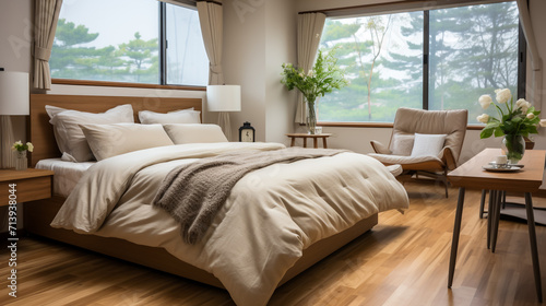3D rendering bed room, so comfortable. © MMAJID