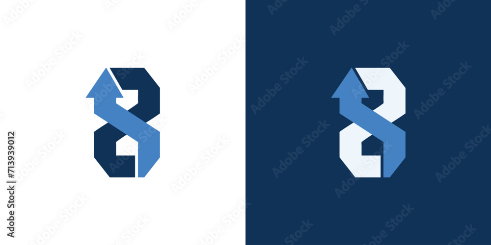 Unique and modern 8 Up logo design Unique and modern 8 Up logo design