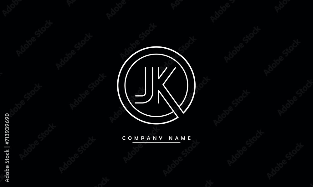 Fototapeta premium JK, KJ, J, K Abstract Letters Logo Monogram