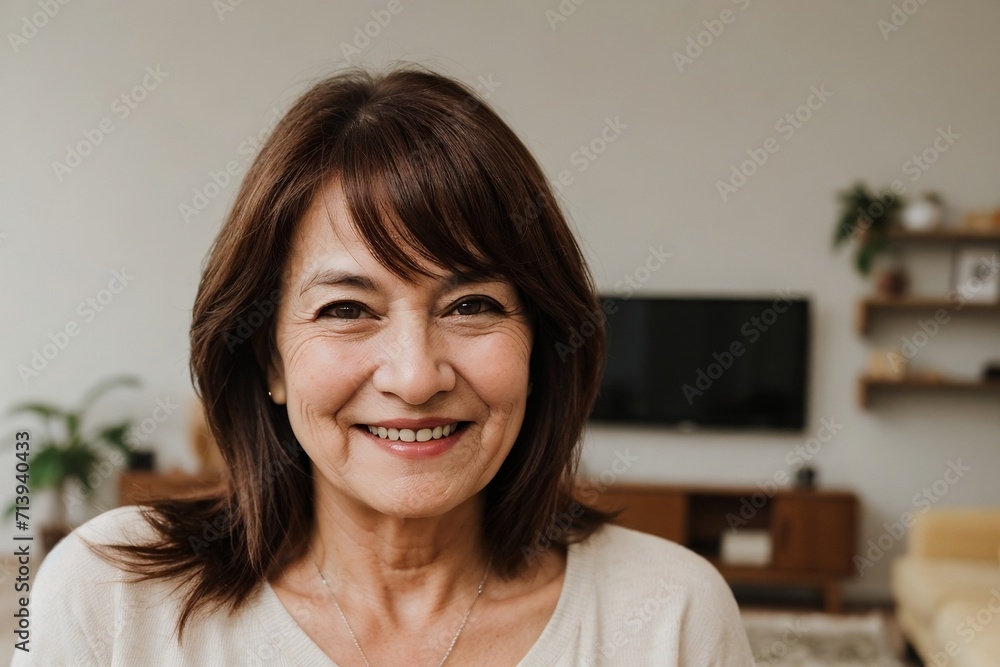 Beautiful aged woman enjoys her life at home. Happiness and Retirement concept. Beautiful aged woman enjoys her life at home. Happiness and Retirement concept.