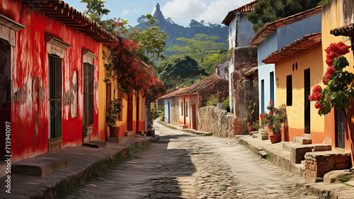 Colorful Historic Street in Colombia