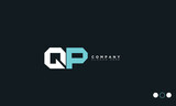 QP Alphabet letters Initials Monogram logo PQ, Q and P