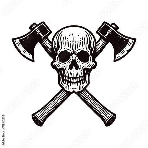 skull and crossed axes illustration