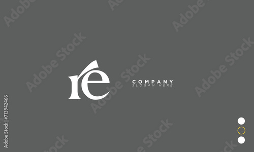 Tableau sur toile RE Alphabet letters Initials Monogram logo ER, R and E