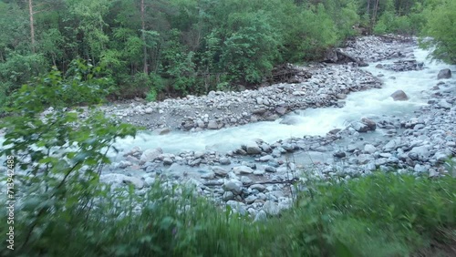 Caucasus, North Ossetia. Tsey Gorge. The bed of the Tseydon river. photo