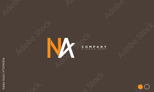  NA Alphabet letters Initials Monogram logo AN, N and A