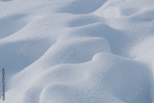Natural pattern in fresh snow abstract background