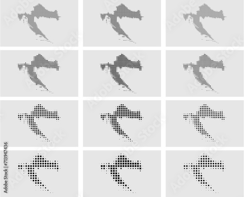 Vector Croatia  Dotted Map Illustration