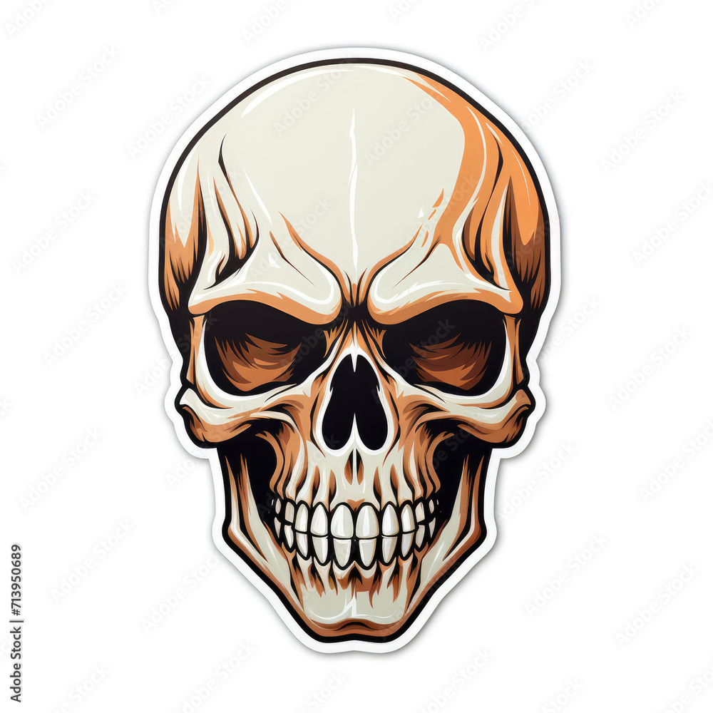 Fototapeta premium Skeleten head sticker isolated on a white background