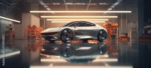 brand-less generic concept car in studio environment