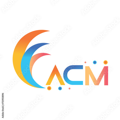 ACM letter technology logo design on white background. ACM creative initials letter business logo concept. ACM uppercase monogram logo and typography for technology, business and real estate brand.
